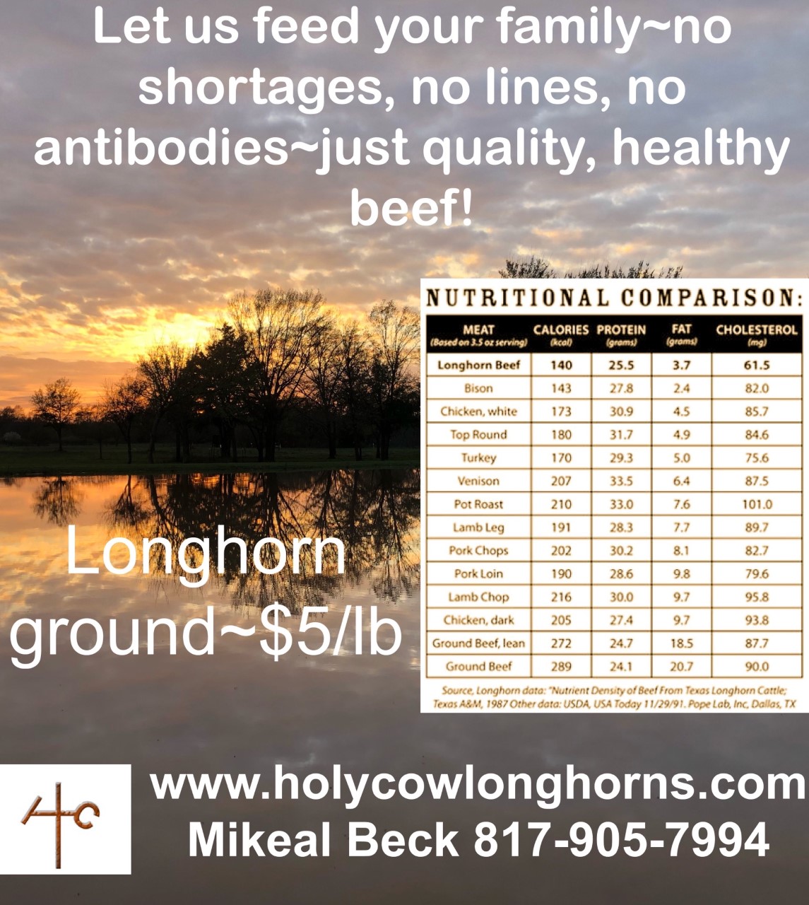 Lean Longhorn Beef for sale from Holy Cow Longhorns. 